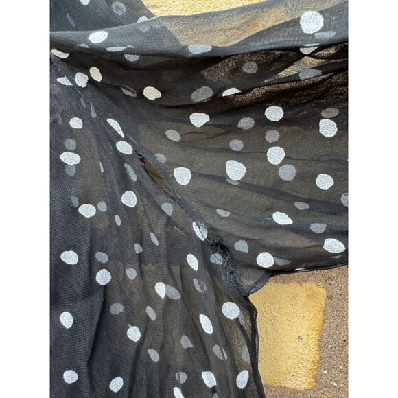 Vintage Eleanor Brenner 1970's Polka Dot Long Sleeve Maxi Dress Size 8 *Flaw - Picture 8 of 9